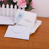 Maxbell 50pcs Thank You Cards with Peacock Feather Printed + Envelopes Wedding Party - Aladdin Shoppers
