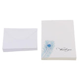 Maxbell 50pcs Thank You Cards with Peacock Feather Printed + Envelopes Wedding Party - Aladdin Shoppers