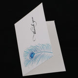 Maxbell 50pcs Thank You Cards with Peacock Feather Printed + Envelopes Wedding Party - Aladdin Shoppers