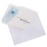 Maxbell 50pcs Thank You Cards with Peacock Feather Printed + Envelopes Wedding Party - Aladdin Shoppers