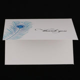 Maxbell 50pcs Thank You Cards with Peacock Feather Printed + Envelopes Wedding Party - Aladdin Shoppers