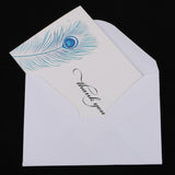 Maxbell 50pcs Thank You Cards with Peacock Feather Printed + Envelopes Wedding Party - Aladdin Shoppers