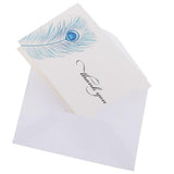 Maxbell 50pcs Thank You Cards with Peacock Feather Printed + Envelopes Wedding Party - Aladdin Shoppers