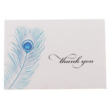 Maxbell 50pcs Thank You Cards with Peacock Feather Printed + Envelopes Wedding Party - Aladdin Shoppers