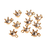 Maxbell 10Pcs Cute Crystal Crown Charms Pendants Fit Bracelet DIY Jewelry Crafts - Aladdin Shoppers