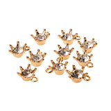 Maxbell 10Pcs Cute Crystal Crown Charms Pendants Fit Bracelet DIY Jewelry Crafts - Aladdin Shoppers