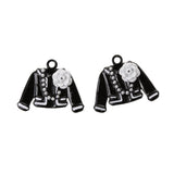 Maxbell 10Pcs Black Cute Coat Shape Charms Pendants Fit Bracelet DIY Jewelry Craft - Aladdin Shoppers