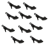 Maxbell 10Pcs Heel Shoes Shape Charms Pendants Fit Bracelet DIY Jewelry Craft Black - Aladdin Shoppers