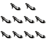 Maxbell 10Pcs Heel Shoes Shape Charms Pendants Fit Bracelet DIY Jewelry Craft Black - Aladdin Shoppers