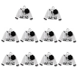 Maxbell 10Pcs White Cute Coat Shape Charms Pendants Fit Bracelet DIY Jewelry Craft - Aladdin Shoppers