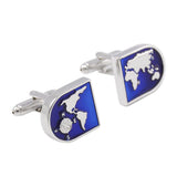 Maxbell Blue World Map Time Zone Cuff Link Wedding Party Xms Gift Mens Cufflinks - Aladdin Shoppers