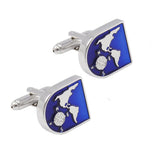 Maxbell Blue World Map Time Zone Cuff Link Wedding Party Xms Gift Mens Cufflinks - Aladdin Shoppers