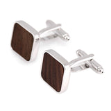 Maxbell Men's Classic Wooden Square Cufflinks Wedding Xmas Favor Groom Cuff Link - Aladdin Shoppers