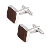 Maxbell Men's Classic Wooden Square Cufflinks Wedding Xmas Favor Groom Cuff Link - Aladdin Shoppers