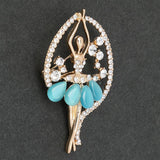 Maxbell Rhinestone Crystal Ballerina Broach Pin Xmas Wedding Gift Blue - Aladdin Shoppers