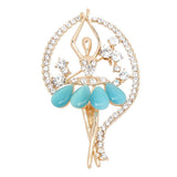 Maxbell Rhinestone Crystal Ballerina Broach Pin Xmas Wedding Gift Blue - Aladdin Shoppers