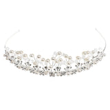 Maxbell Bridal Bridesmaid Headband Pearl Rhinestone Crown Hair Band Wedding Tiara - Aladdin Shoppers