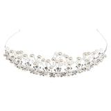Maxbell Bridal Bridesmaid Headband Pearl Rhinestone Crown Hair Band Wedding Tiara - Aladdin Shoppers