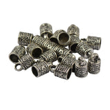 Maxbell 20pcs Tibetan Silver Carved Column End Cap findings DIY Jewelry Making - Aladdin Shoppers