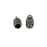 Maxbell 50pcs Tibetan Silver Carved Column End Cap findings fit 4mm or 5mm cord - Aladdin Shoppers