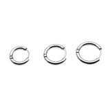 Maxbell 3pcs/Set Unisex 316L Stainless Steel Circular Tube Hoop Earrings Silver - Aladdin Shoppers