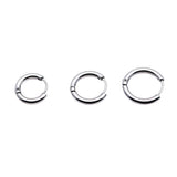 Maxbell 3pcs/Set Unisex 316L Stainless Steel Circular Tube Hoop Earrings Silver - Aladdin Shoppers