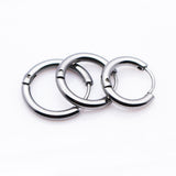 Maxbell 3pcs/Set Unisex 316L Stainless Steel Circular Tube Hoop Earrings Silver - Aladdin Shoppers