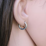 Maxbell 3pcs/Set Unisex 316L Stainless Steel Circular Tube Hoop Earrings Silver - Aladdin Shoppers