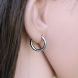 Maxbell 3pcs/Set Unisex 316L Stainless Steel Circular Tube Hoop Earrings Silver - Aladdin Shoppers