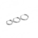 Maxbell 3pcs/Set Unisex 316L Stainless Steel Circular Tube Hoop Earrings Silver - Aladdin Shoppers