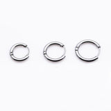 Maxbell 3pcs/Set Unisex 316L Stainless Steel Circular Tube Hoop Earrings Silver - Aladdin Shoppers