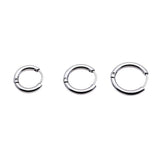 Maxbell 3pcs/Set Unisex 316L Stainless Steel Circular Tube Hoop Earrings Silver - Aladdin Shoppers