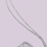 Maxbell Women 925 Sterling Silver White Gold Plated Flash Bead Chain Neckalce 16inch - Aladdin Shoppers