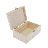Maxbell 4pcs Set Unpainted Plain Wooden Jewelry Box Trinket Gift Box Keepsake