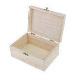 Maxbell 4pcs Set Unpainted Plain Wooden Jewelry Box Trinket Gift Box Keepsake