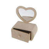 Maxbell Phenovo Unfinished Wooden Jewelry Storage Box with Heart Shape Glass Mirror - Aladdin Shoppers