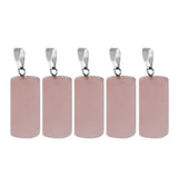 Maxbell 5Pcs Cylindrical Stone Gemstone Rose Quartz DIY Pendant Jewelry Pink - Aladdin Shoppers