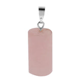 Maxbell 5Pcs Cylindrical Stone Gemstone Rose Quartz DIY Pendant Jewelry Pink - Aladdin Shoppers