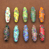 Maxbell 5pcs 3D Delicate Colored glaze Flower Carved DIY Beads Pendant Sky blue - Aladdin Shoppers