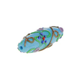 Maxbell 5pcs 3D Delicate Colored glaze Flower Carved DIY Beads Pendant Sky blue - Aladdin Shoppers