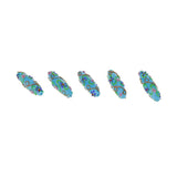 Maxbell 5pcs 3D Delicate Colored glaze Flower Carved DIY Beads Pendant Sky blue - Aladdin Shoppers