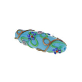 Maxbell 5pcs 3D Delicate Colored glaze Flower Carved DIY Beads Pendant Sky blue - Aladdin Shoppers