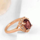 Maxbell Crystal Zirconia Diamond Rose Gold Plated Rings for Women Engagement Purple - Aladdin Shoppers