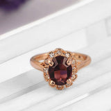 Maxbell Crystal Zirconia Diamond Rose Gold Plated Rings for Women Engagement Purple - Aladdin Shoppers