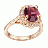 Maxbell Crystal Zirconia Diamond Rose Gold Plated Rings for Women Engagement Purple - Aladdin Shoppers