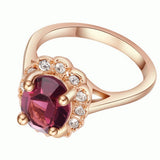 Maxbell Crystal Zirconia Diamond Rose Gold Plated Rings for Women Engagement Purple - Aladdin Shoppers