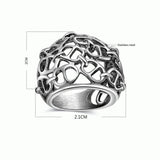 Maxbell Fashion Punk Hollow Finger Rings 316L Steel Men Wedding Jewelry Decor US 6 - Aladdin Shoppers