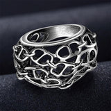 Maxbell Fashion Punk Hollow Finger Rings 316L Steel Men Wedding Jewelry Decor US 6 - Aladdin Shoppers