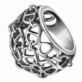 Maxbell Fashion Punk Hollow Finger Rings 316L Steel Men Wedding Jewelry Decor US 6 - Aladdin Shoppers