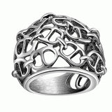 Maxbell Fashion Punk Hollow Finger Rings 316L Steel Men Wedding Jewelry Decor US 6 - Aladdin Shoppers